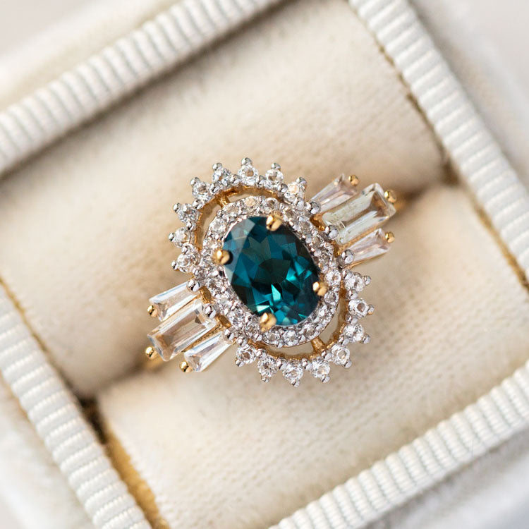 18K White Gold Round Brilliant White Topaz and Diamond Vintage Inspired  Engagement Ring 0.26tdw – Simon Curwood Jewellers